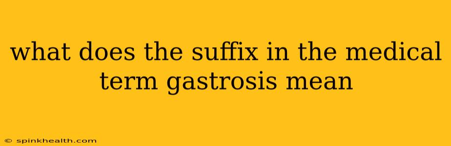 what does the suffix in the medical term gastrosis mean