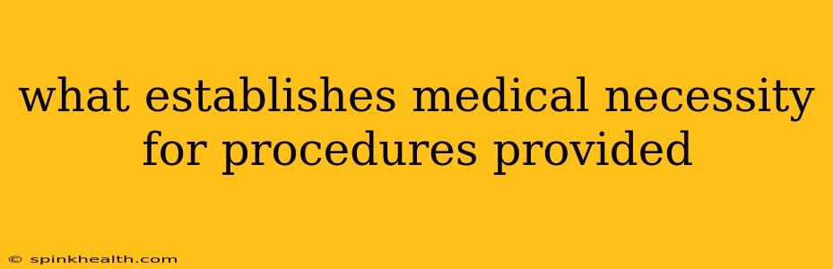 what establishes medical necessity for procedures provided