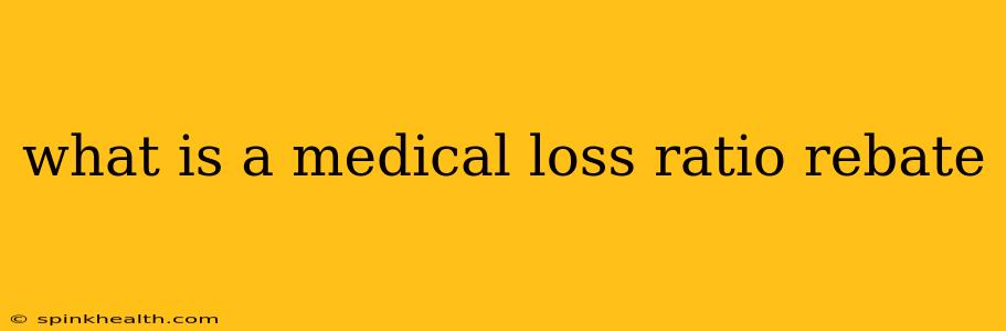 what is a medical loss ratio rebate