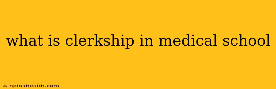 what is clerkship in medical school