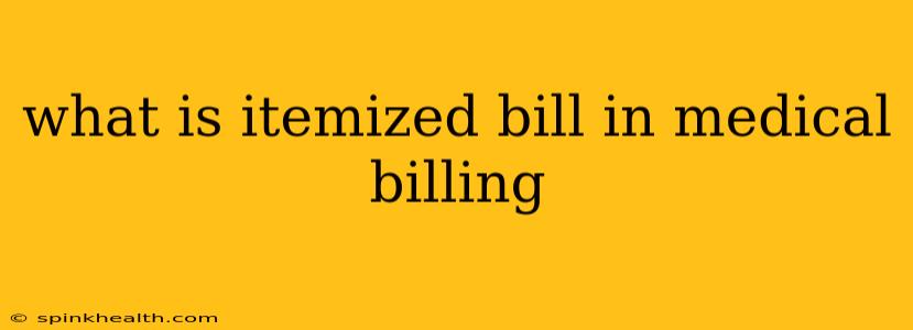 what is itemized bill in medical billing