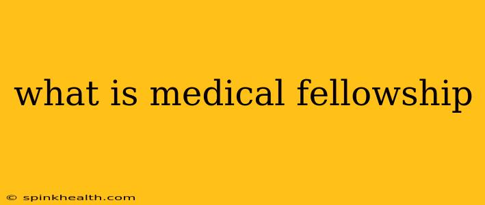 what is medical fellowship