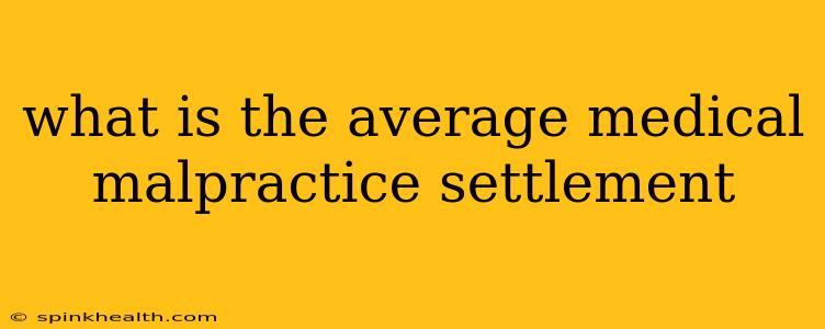 what is the average medical malpractice settlement