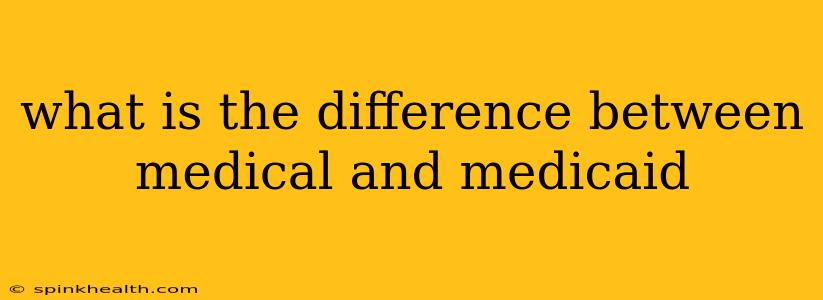 what is the difference between medical and medicaid