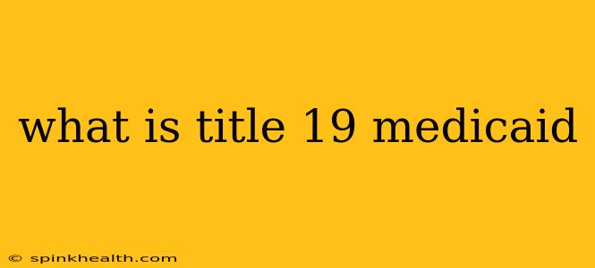 what is title 19 medicaid