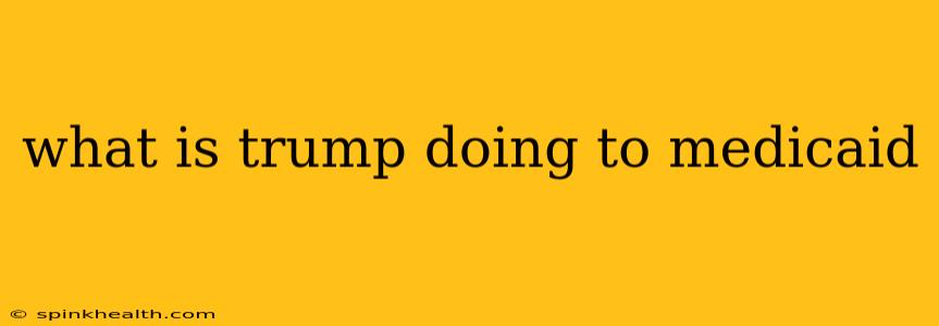 what is trump doing to medicaid