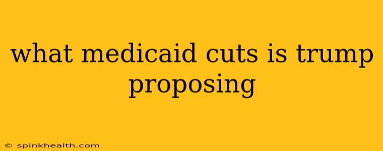 what medicaid cuts is trump proposing