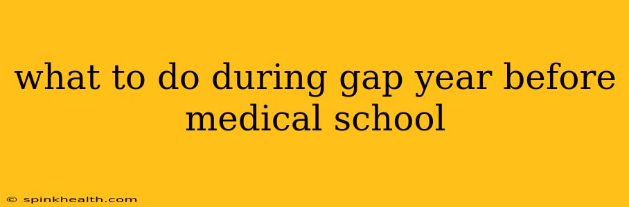 what to do during gap year before medical school