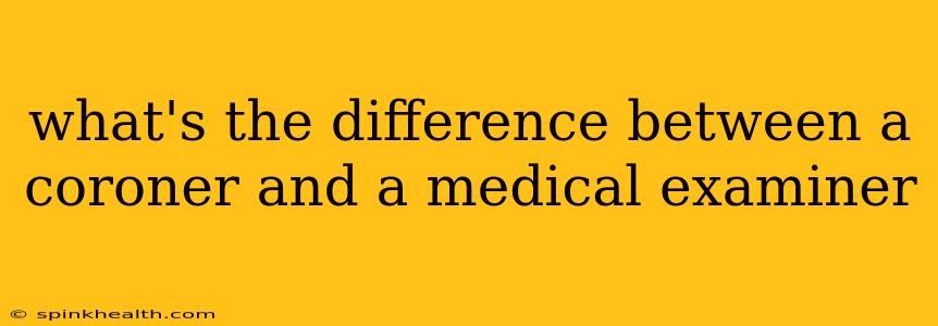 what's the difference between a coroner and a medical examiner