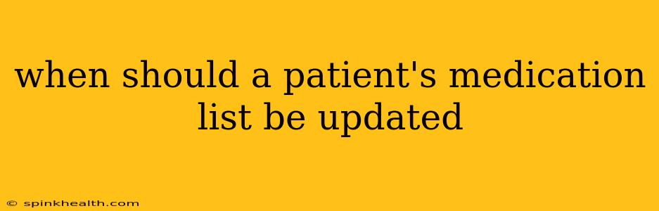 when should a patient's medication list be updated