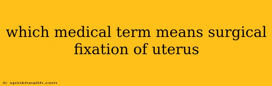 which medical term means surgical fixation of uterus