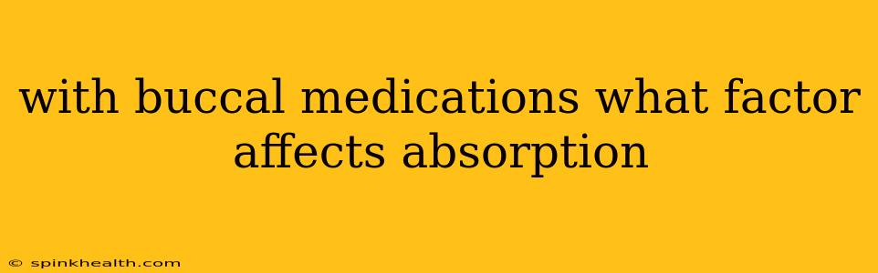 with buccal medications what factor affects absorption