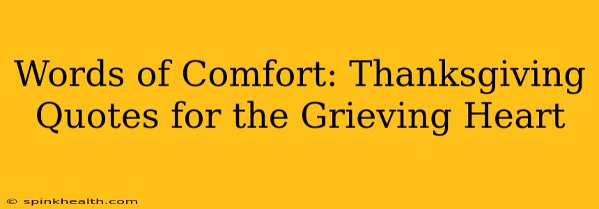 Words of Comfort: Thanksgiving Quotes for the Grieving Heart